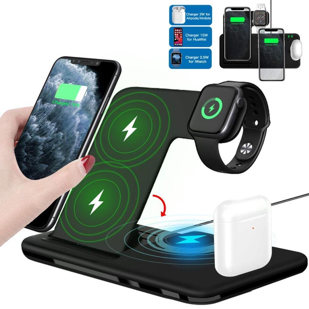 Foldable Fast Wireless Charger Stand For Phone and Watch Mobile Phone Accessories Smart Phones & Mobile Accessories Smartphones Wireless Chargers Color : Style1 15W Black|Style1 15W White|Style2 10W Black|Style2 10W White 
