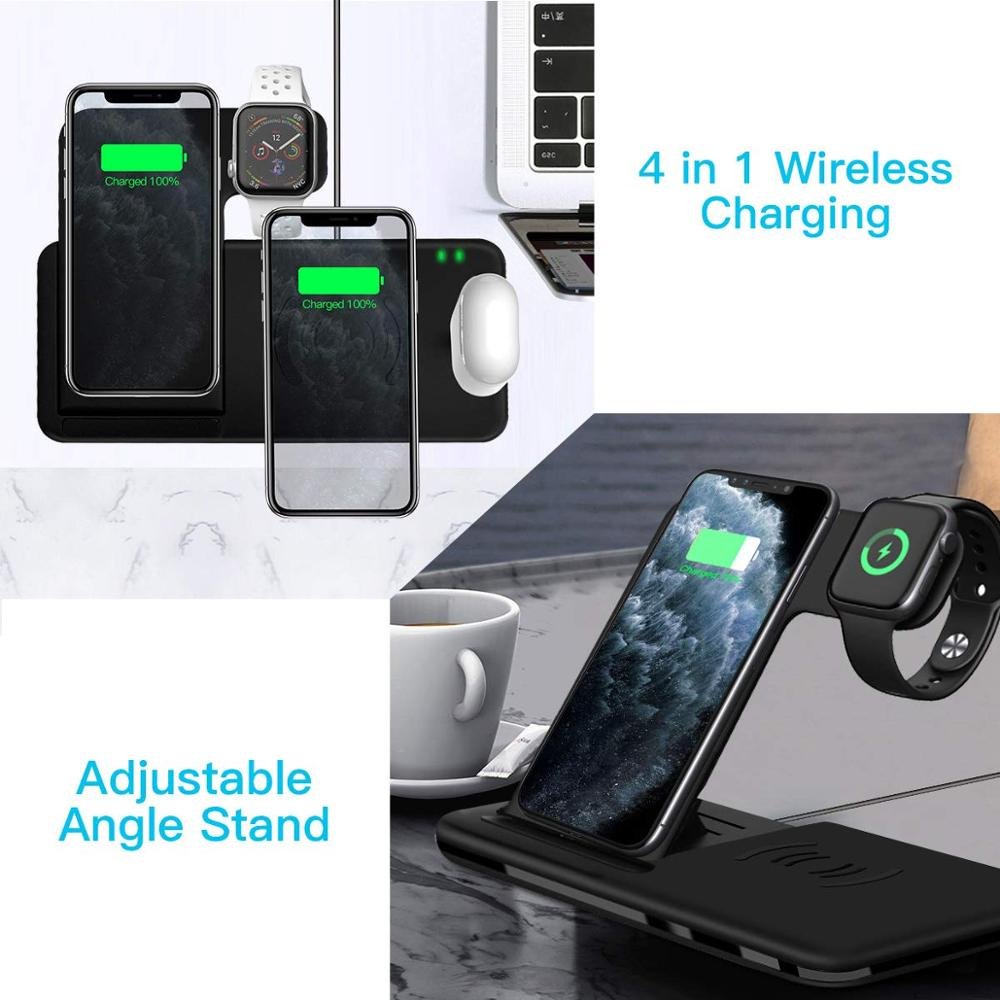Foldable Fast Wireless Charger Stand For Phone and Watch Mobile Phone Accessories Smart Phones & Mobile Accessories Smartphones Wireless Chargers Color : Style1 15W Black|Style1 15W White|Style2 10W Black|Style2 10W White 