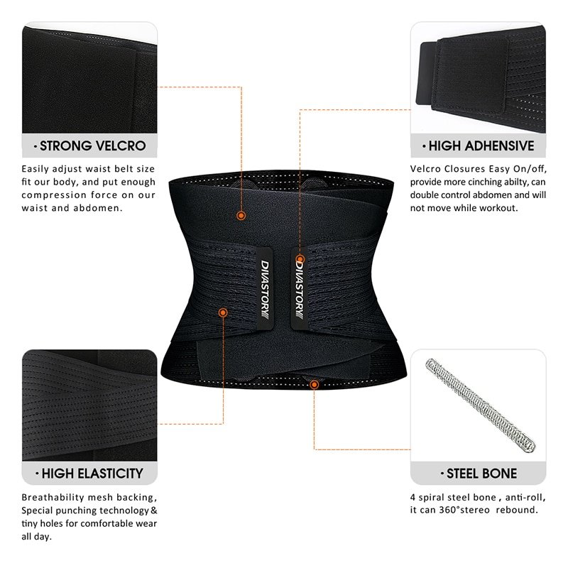 Women's Neoprene Waist Trainer Body Shaper Waist Trainer Women's Clothing & Accessories Color : Black|Grey 