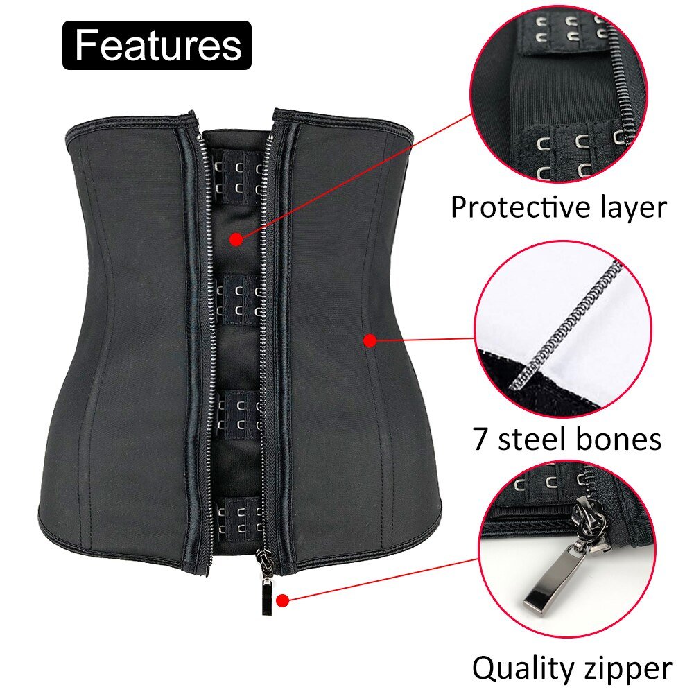Women's Solid Black Waist Trainer Body Shaper Waist Trainer Women's Clothing & Accessories Color : Black 