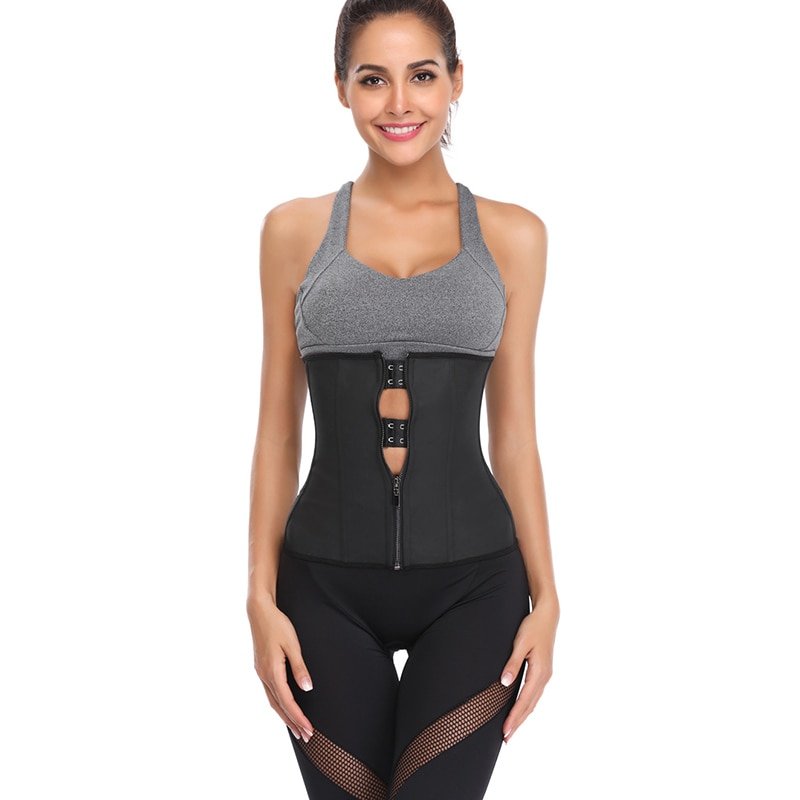 Women's Solid Black Waist Trainer Body Shaper Waist Trainer Women's Clothing & Accessories Color : Black 