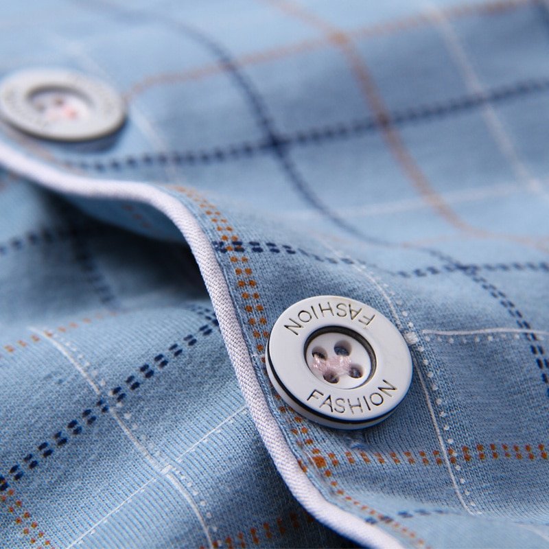 Men's Plaid Patterned Pajama Set Men's Clothing Color : Blue Plaid|Blue Gray Plaid|Square Gray Plaid|Square Blue Plaid|Vertical Stripes 