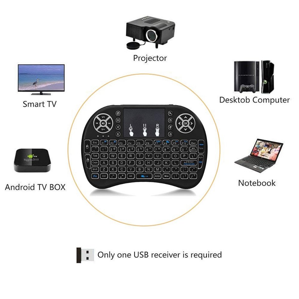 i8 Mini Wireless Keyboard Computers & Tablets Color : English Backlit|Russian No Backlit|Russian Backlit|English No Backlit 