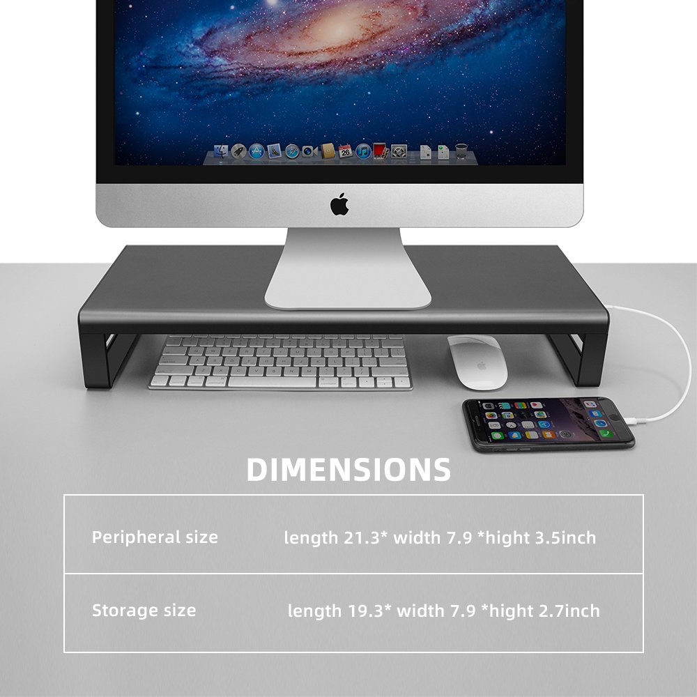 Transfer Data and Charging Wireless Aluminum Monitor Stand Computers & Tablets Ships From : China|Russian Federation|Poland 