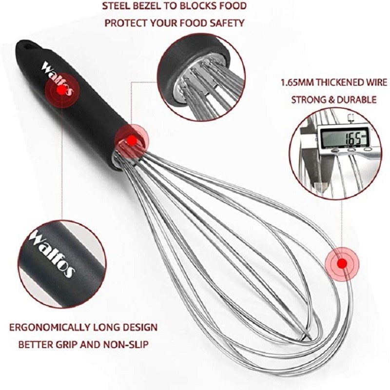 Stainless Steel Wire Manual Whisks 3 pcs Set Grinders & Graters Kitchen Kitchen Tools & Gadgets Color : 1 set|21 cm|26 cm|30.5 cm|3 pcs 