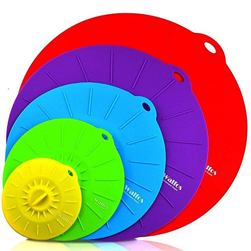 Multifunction Silicone Lid Set Kitchen Color : WALFOS 5PCS|WALFOS 3PCS|5PCS Blue|5PCS Purple|5PCS Green|5PCS Yellow|5PCS Red 