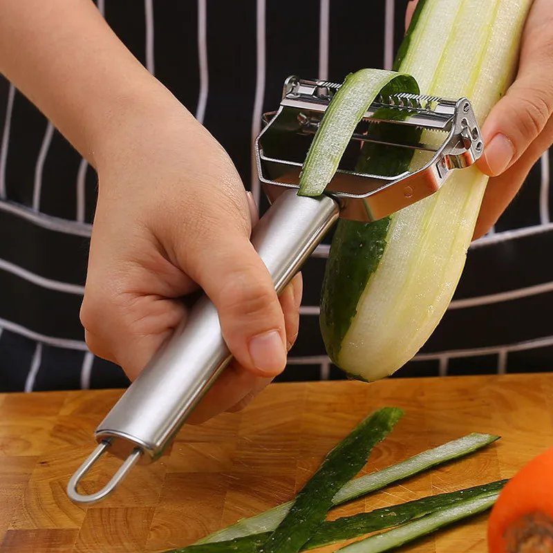 Multifunctional Kitchen Peeler Vegetable Fruit Peeler Stainless Steel Durable Potato Slicer Household Shredder Carrot Peeler Home Improvement & Tools Color : Update 4in1|2in1 