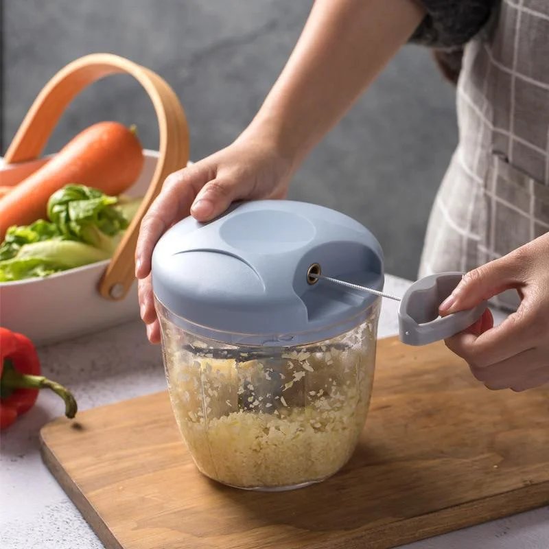 500/900ML Manual Meat Mincer Garlic Chopper Rotate Garlic Press Crusher Vegetable Onion Cutter Kitchen Cooking Accessories Home Improvement & Tools Color : 500ml-Pink|500ml-Blue|500ml-Green|900ml-Pink|900ml-Blue|900ml-Green 