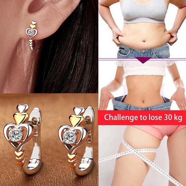 Fashion Love Shape Weight Loss Earrings for Women Chakra Health Slim Earrings Burn Fat and Stimulate Acupoint Ear Jewelry Gifts