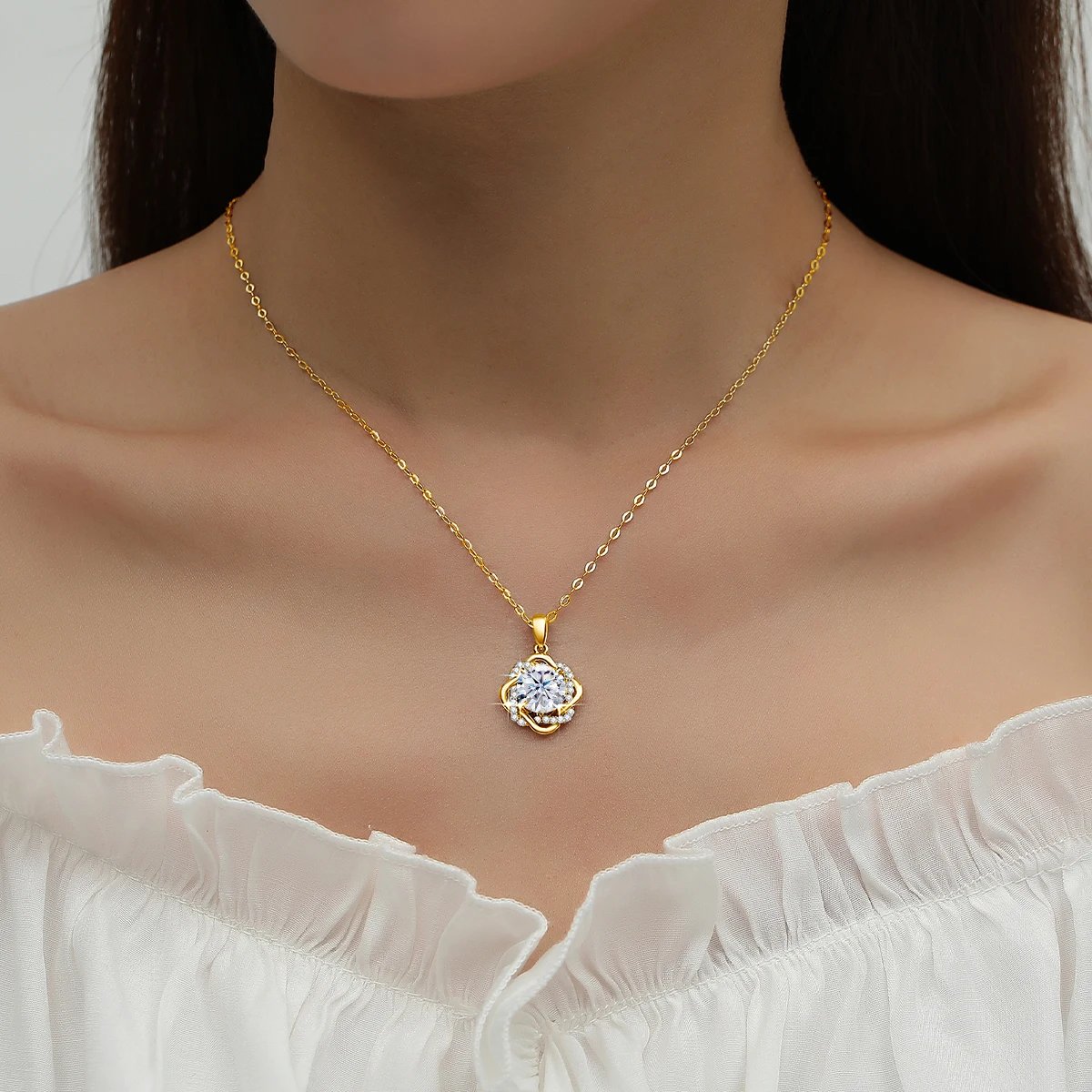 Star Of David 3ct Moissanite Necklace For Women With Certificate Original Luxury Gold Pendant Jewelry Christamas Gift Hot Sale