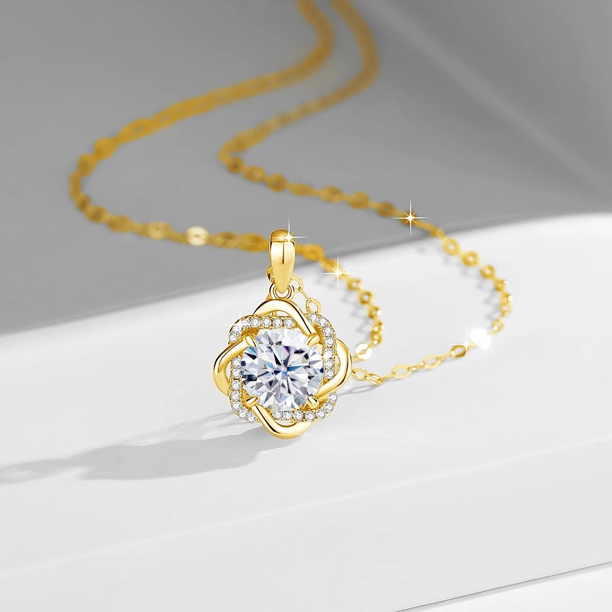 Star Of David 3ct Moissanite Necklace For Women With Certificate Original Luxury Gold Pendant Jewelry Christamas Gift Hot Sale