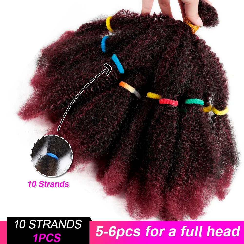 Braids Hair Afro Kinky Bulk Afro Curly Synthetic Hair Short 12
