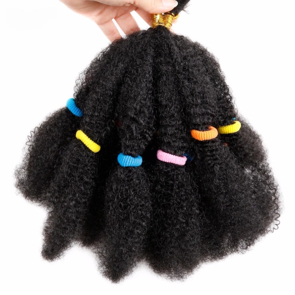 Braids Hair Afro Kinky Bulk Afro Curly Synthetic Hair Short 12