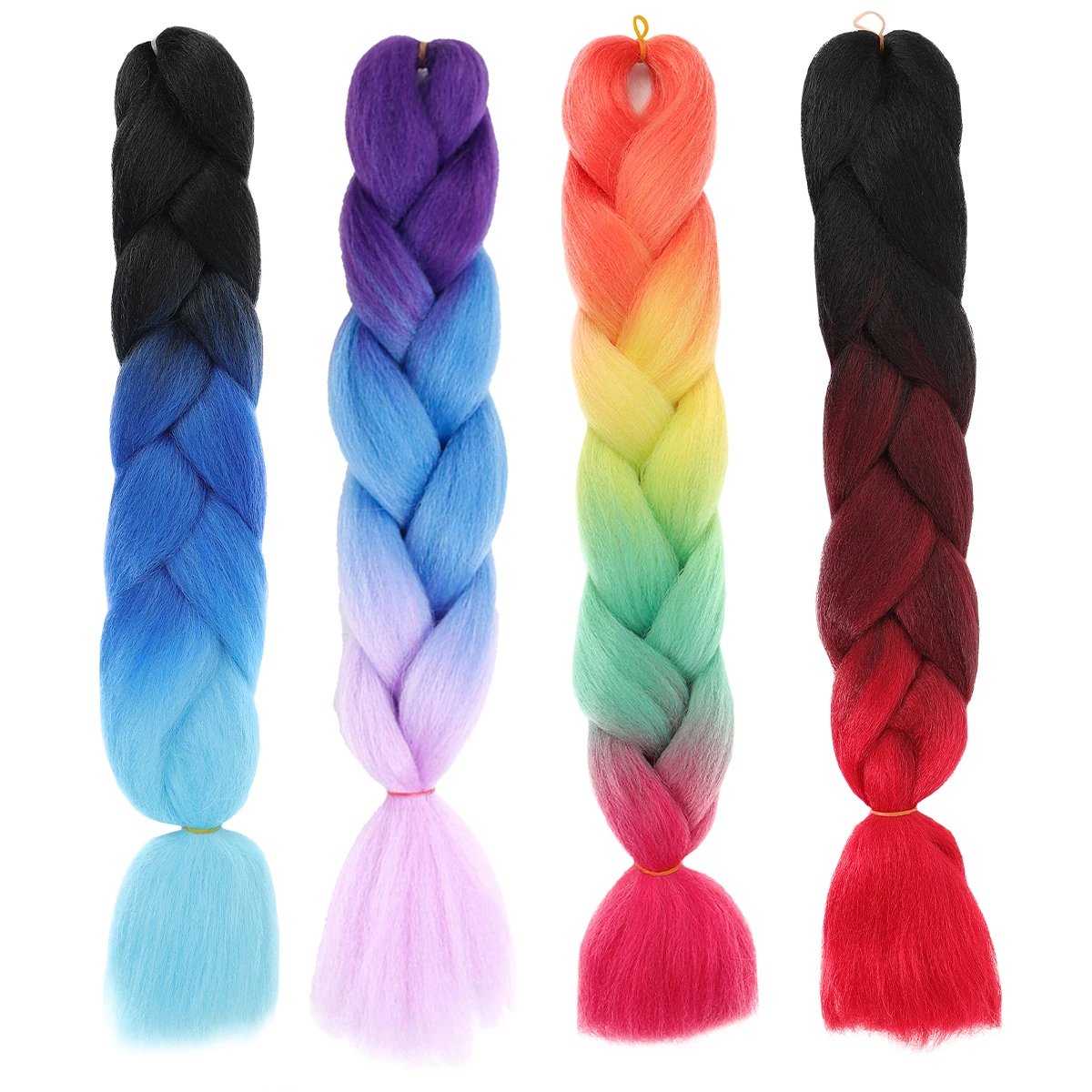 1 Pack 3.53oz Braiding Hair Purple Blue Colorful Synthetic Braids Hair Extensions Synthetic Crochet Braids For Women