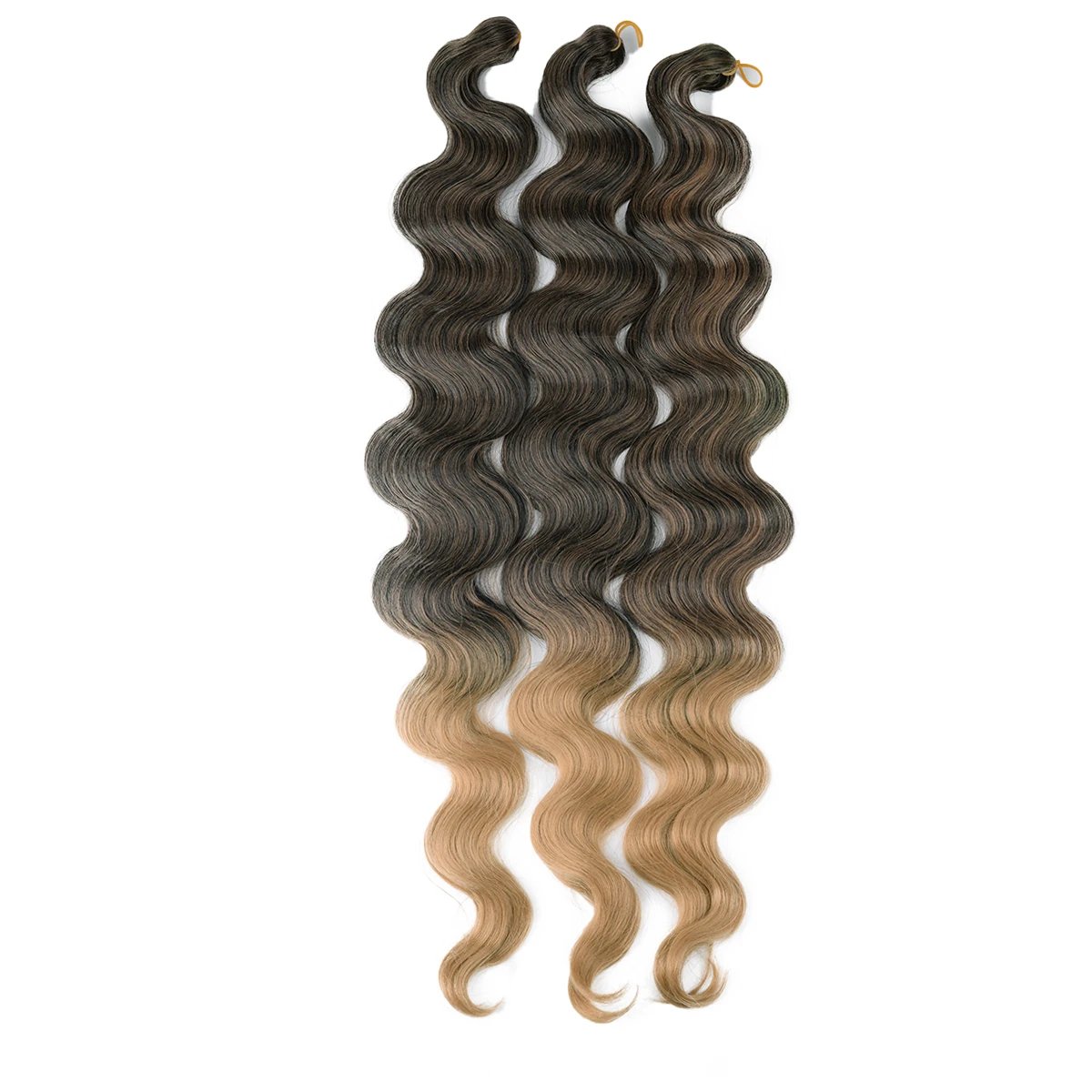 24Inch Body Wave Crochet Synthetic Hair For Black Women Deep Water Wave Ombre Braiding Hair Extensions High Temperature Fible