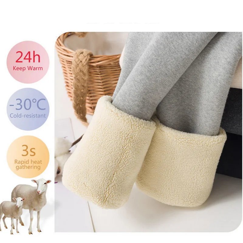2023 Winter Thicken Lambwool Leggings Women Warm Fleece Pants Female Thermal Leggins Hight Waist Skinny Leggins Winter Tights