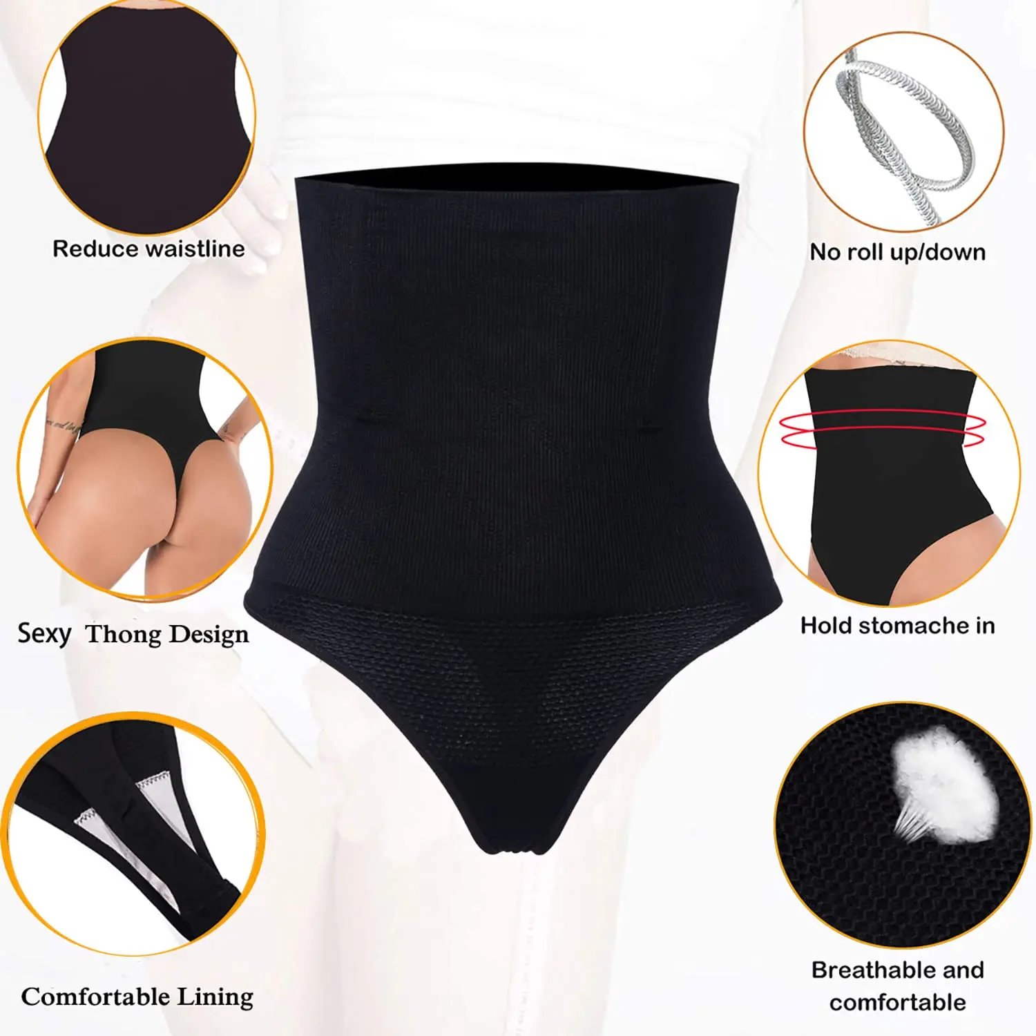 Seamless Thong Shapewear for Women Tummy Control Body Shaper Panties Girdle High Waist Shaping Slimming Underwear Brief Seamless Thong Shapewear for Women Tummy Control Body Shaper Panties Girdle High Waist Shaping Slimming Underwear Brief