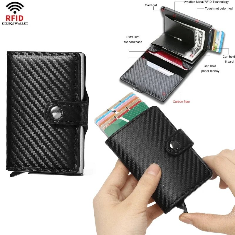 Fashion Business Carbon Fiber Credit Card Holder Wallet