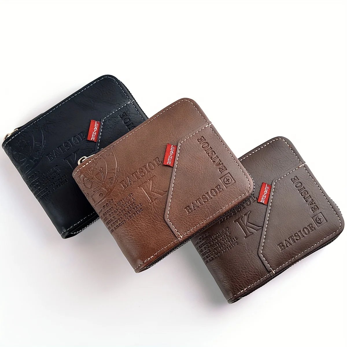 Male Card Holder Wallets, Zipper Around Money Coin Purse