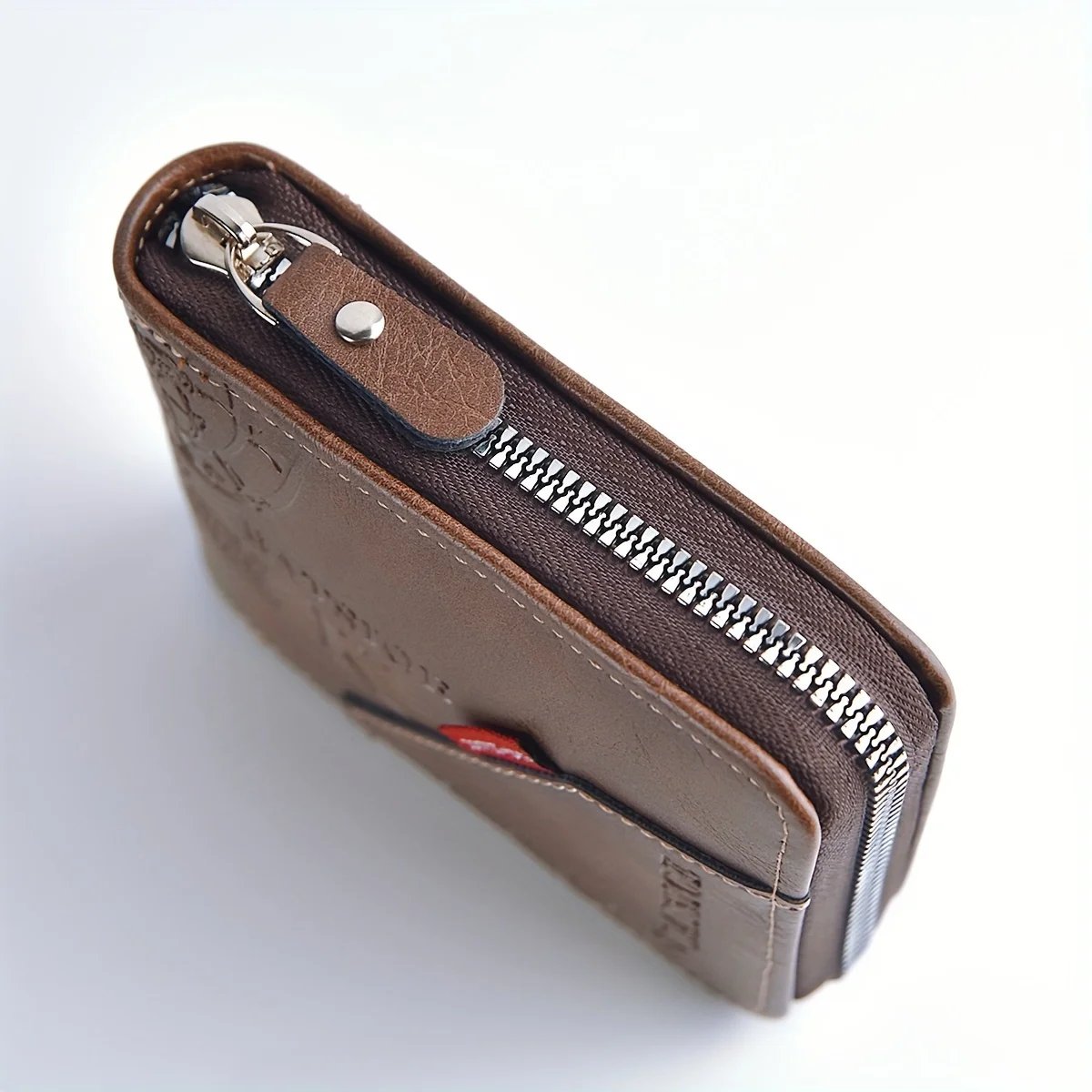Male Card Holder Wallets, Zipper Around Money Coin Purse
