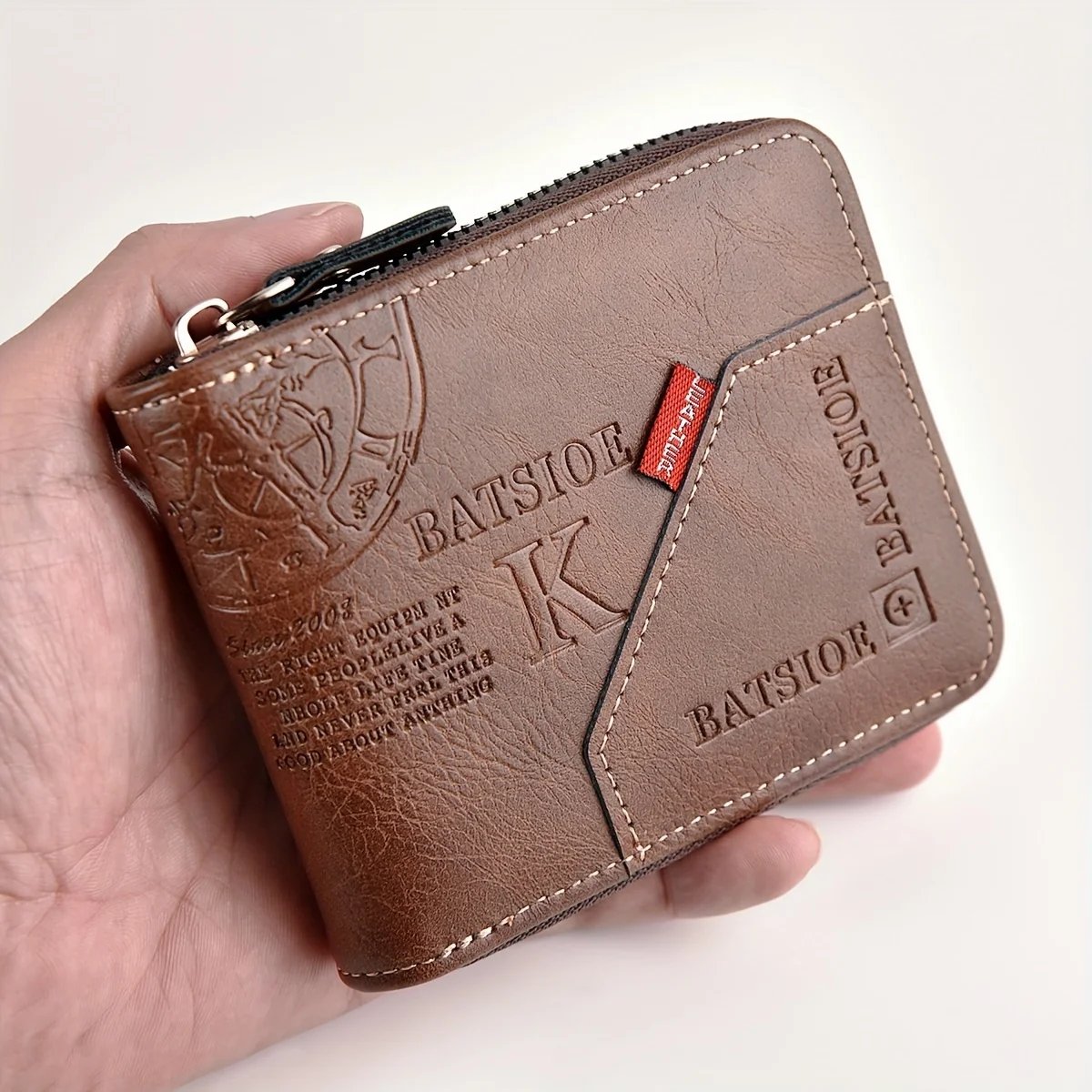 Male Card Holder Wallets, Zipper Around Money Coin Purse