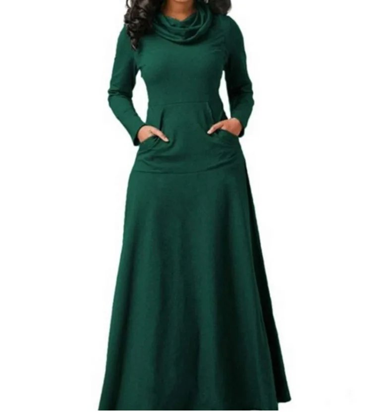 Women Long-sleeved Dress, Women Clothing With Pocket