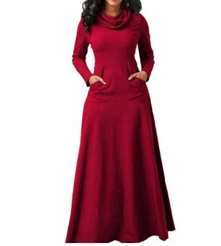 Women Long-sleeved Dress, Women Clothing With Pocket