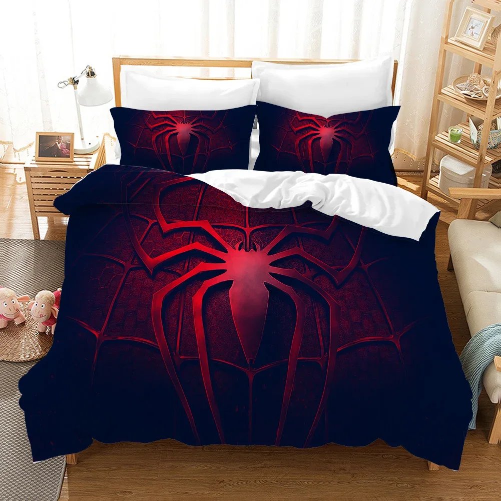 For Kids Adults,For Single Bed Double Bed，Spiderman Bedding Set, Duvet Cover Anime, 3D Printing,with Pillowcase